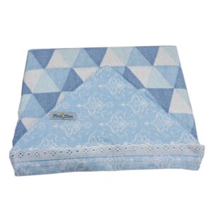 Toalha de Banho Capuz Muito Mimo Bordado Azul Minasrey 5600
