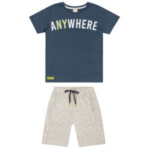 Conjunto Coloritta Manga Curta Masculino Azul 173287