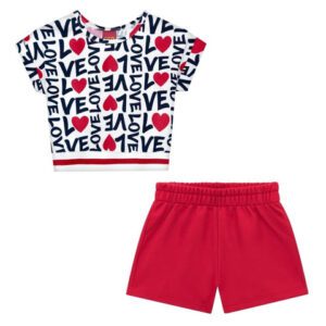 Conjunto Manga Curta Kyly Feminino Love 111493