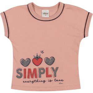 Blusa Elian Manga Curta Feminina Rose 231638