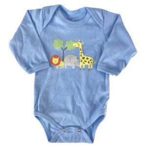Body Manga Longa Doctor Baby Masculino Azul/Safari 01-403