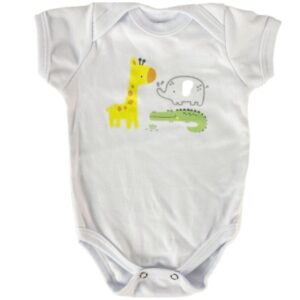Body Manga Curta Doctor Baby Masculino Branco/Safari 02-402