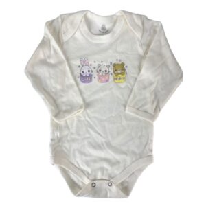Body Manga Longa Doctor Baby Feminino Off White/Cute Happy 01-450