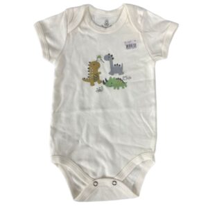 Body Manga Curta Doctor Baby Masculino Off White/Dinossauro 02-400