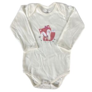 Body Manga Longa Doctor Baby Feminino Off White/Raposa 01-444