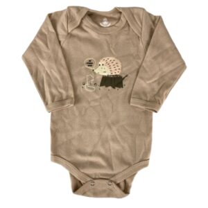 Body Manga Longa Doctor Baby Masculino Marrom/Porco-Espinho 01-409
