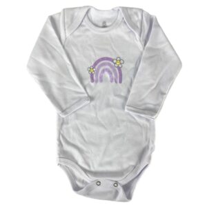 Body Manga Longa Doctor Baby Feminino Branco/Arco Ìris 01-441