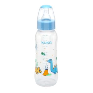 Mamadeira Kuka Natural Color Redonda 250ml - Azul Dino 1541