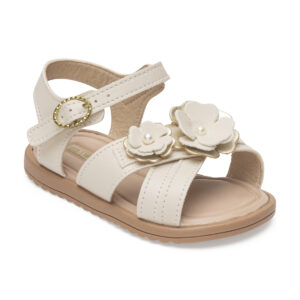 Sandália Flora Pimpolho Fase 2 Feminino Off White Flor 0120550C