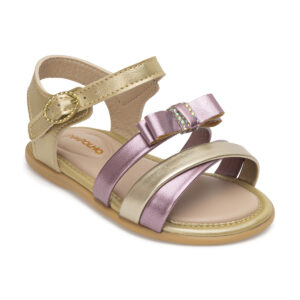 Sandália Glam Pimpolho Fase 3 Feminino Dourada/Lilas 0130580C