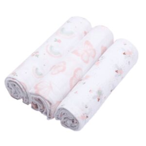 Cueiro Swaddle Papi C/3 Soft Feminino Rosa/Arco De Flores 1544/2300