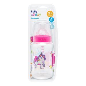 Mamadeira Lolly Nenny +3m 330ml Rosa Unicórnio 13268-01