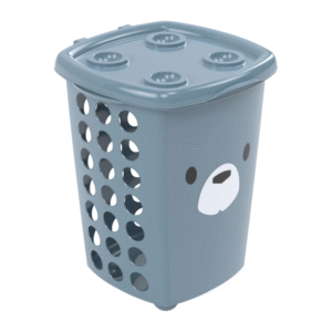 Cesto de Roupa 38L Plasutil Azul Urso 16716