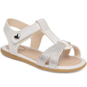 Sandália Batizado Pimpolho Fase 3 Feminino Branco/Glitter 0130701C