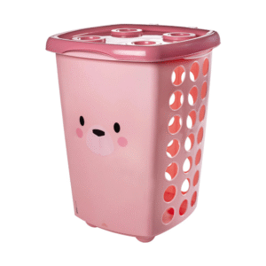 Cesto de Roupa 38L Plasutil Rosa Urso 16716