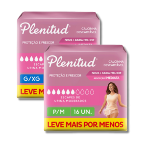 Calcinha Descartável Pós Parto com 16 Plenitud Femme Active Plus