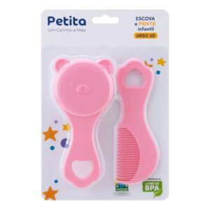 Escova e Pente Petita Infantil Urso 3D