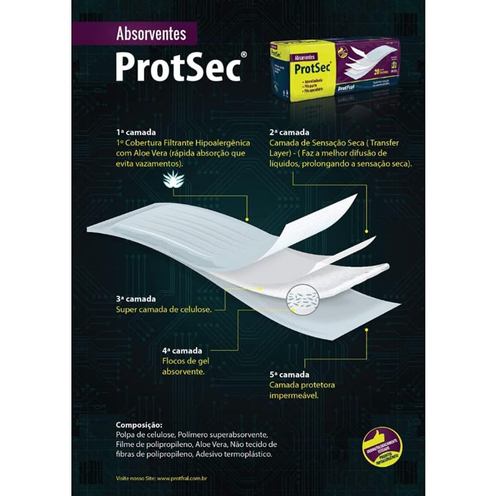 Absorvente Protsec Adulto Unissex para Incontinência - Imagem 2